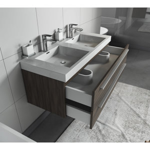 Belfry Bathroom 120 cm breiter wandmontierter Doppelwaschtisch Kailyn
